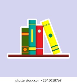 Books in a line illustration. Vector illustration.