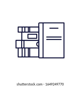books line style icon design, Education literature read library school university information learning and text theme Vector illustration