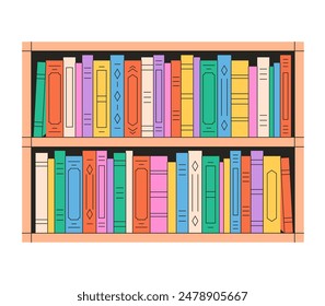 Books, literature. Colorful books covers. Reading and knowledge. World Book Day. Vector illustration in flat style