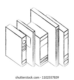 books literature encyclopedia knowledge isometric