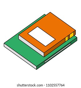books literature knowledge isometric image