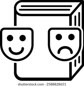 books and literature_theme icon black and white