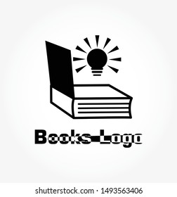 books logo template design with shadow effect