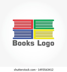 books logo template design with shadow effect