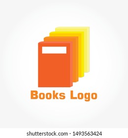 books logo template design with shadow effect