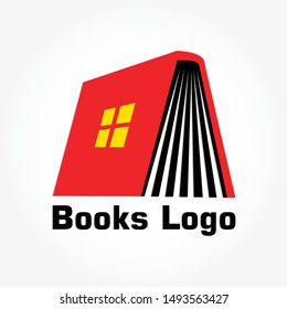 books logo template design with shadow effect