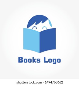 books logo template design with shadow effect