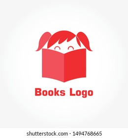 books logo template design with shadow effect
