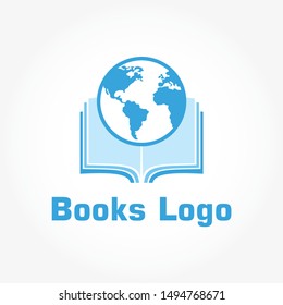 books logo template design with shadow effect