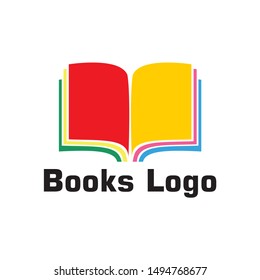 books logo template design with shadow effect