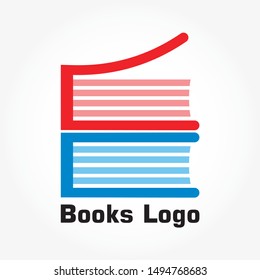 books logo template design with shadow effect