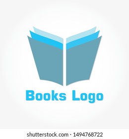 books logo template design with shadow effect