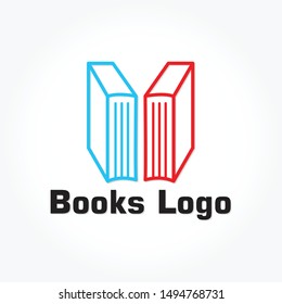 books logo template design with shadow effect