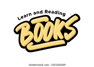 Books logo. Vector illustration text for business, print and advertising