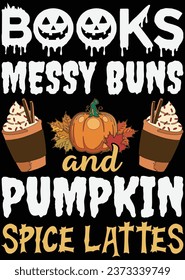 Books Messy Buns And Pumpkin eps cut file for cutting machine