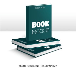 Books mockup template in realistic style