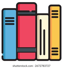 Icono de Vector moderno de libros: Plantilla de símbolos de ilustración mínima para el diseño de interfaz de usuario de App móvil de Web