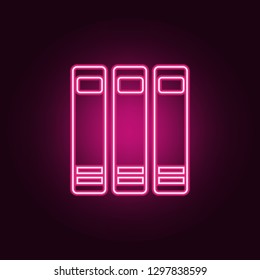 books on the back icon. Elements of Books and magazines in neon style icons. Simple icon for websites, web design, mobile app, info graphics