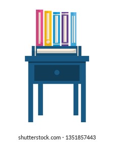 books on bedside table icon