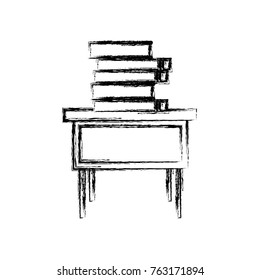 Books on desk