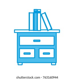 Books on drawer