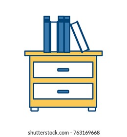 Books on drawer