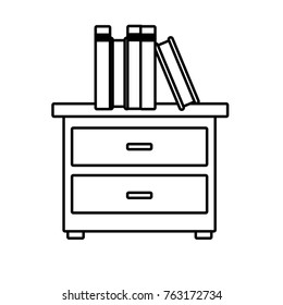 Books on drawer