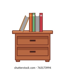 Books on drawer