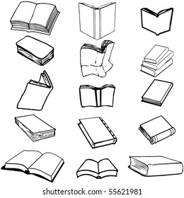 Books on isolated background, vector illustration, EPS file included