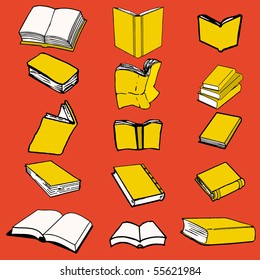 Books on isolated background, vector illustration, EPS file included