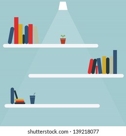 Books on the shelf