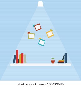 Books on the shelf
