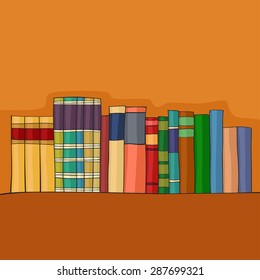 Books on the shelf