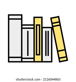 Books on the shelf - flat simple icon. Stack of books vector illustration isolated from background.