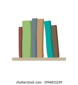 Books on the shelf. Hand drawn books vector illustration. Part of set. 