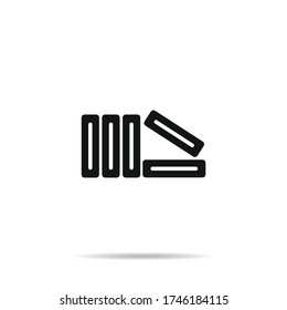 Books on the shelf icon vector illustration