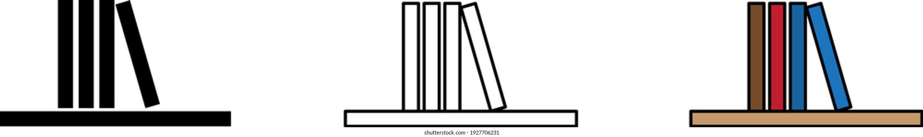 Books on a shelf icon, vector illustration