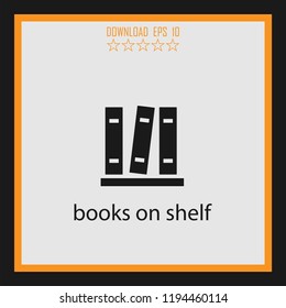 books on shelf  vector icon