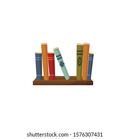 books on a shelf vector illustration