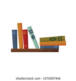 books on a shelf vector illustration