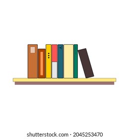 books on a shelf vector illustration