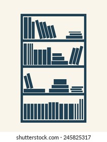 BOOKS ON SHELVES silhouette vector