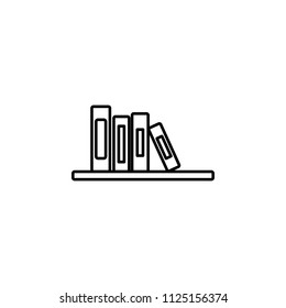 Books on the shelves simply retro vector illustration. Vintage objects for decorations, background, textures or interior wallpaper. Sign, symbol, logo, banner or flat design element