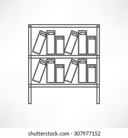 Books on the shelves simply retro vector illustration