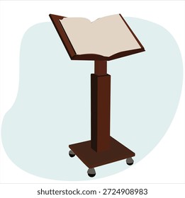 Libros en el estrado. Libro abierto con soporte 
