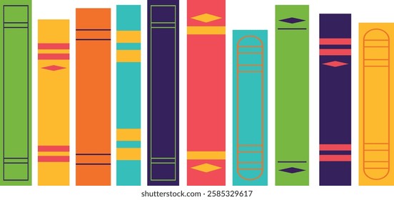 Books on a transparent background, vector illustration.