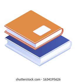 The books on white background. Vector illustration in trendy flat style. ESP 10.