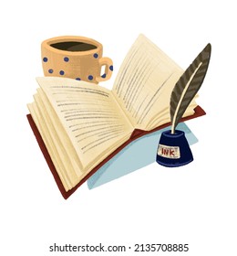 Libros sobre fondo aislado blanco Ilustración vectorial