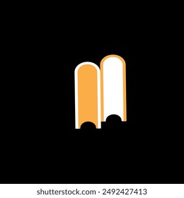 libros en colores naranja y blanco
