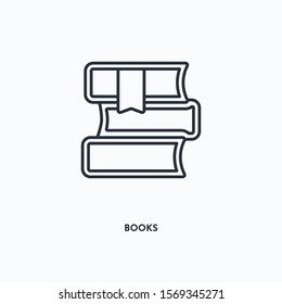 Books outline icon. Simple linear element illustration. Isolated line Books icon on white background. Thin stroke sign can be used for web, mobile and UI.